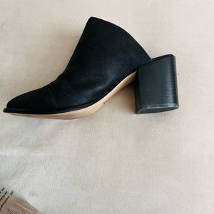 Black Heeled Slides